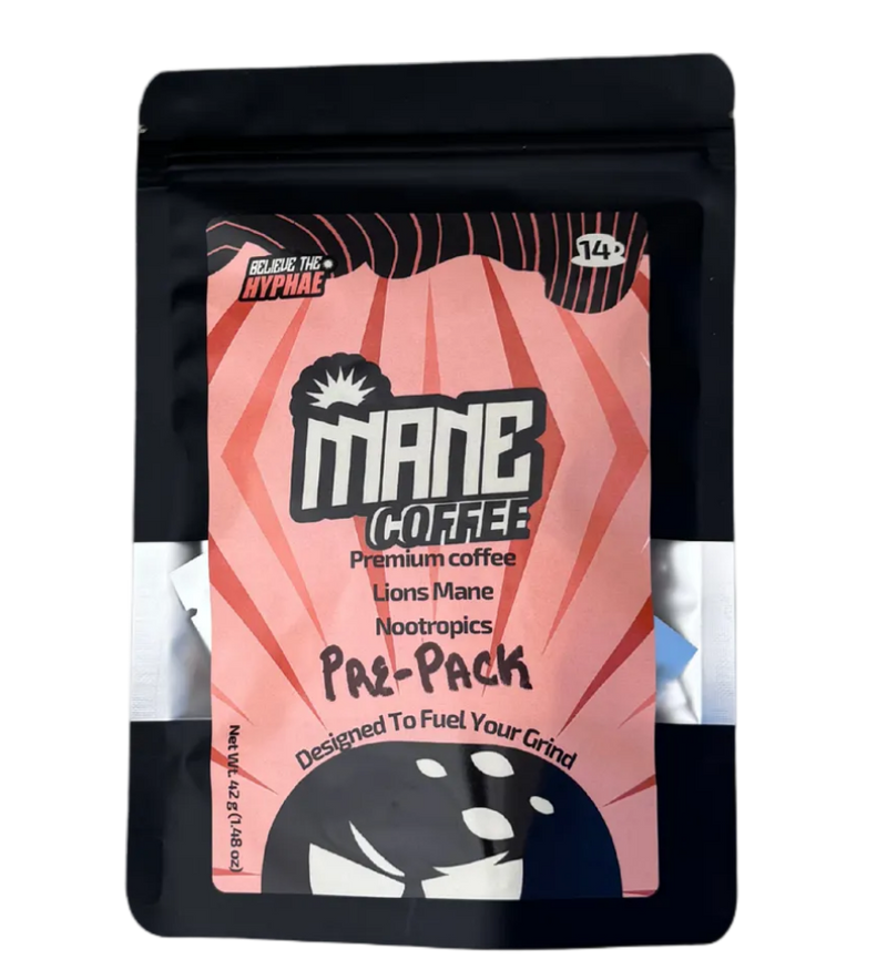 Believe The Hyphae prepacked version of their instant Lions Mane and Adaptogen Mushroom Coffee. It is made locally in North Texas, very effective.